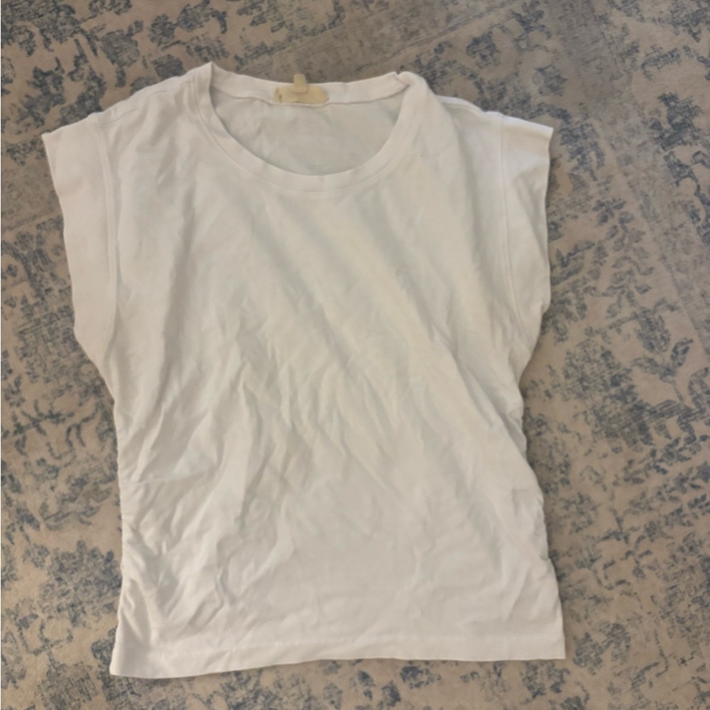 Madewell White cinched Top